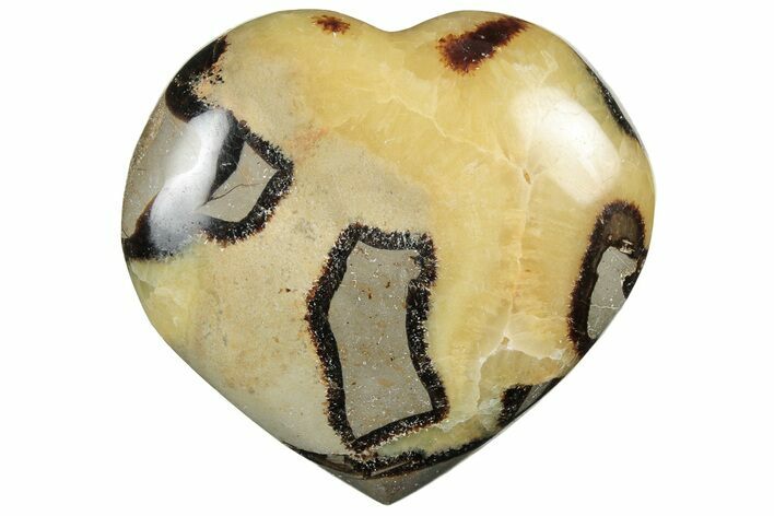 Polished Septarian Heart - Madagascar #205165